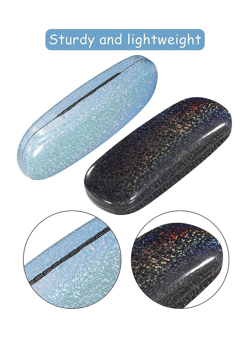 3 Pieces Hard Shell Glasses Cases Eyeglasses Sunglasses Case with Eyeglass Cleaning Cloth
