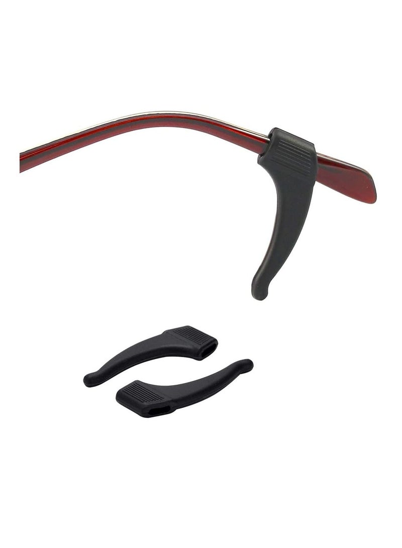 Anti-Slip Eyeglass Ear Grips Hook Comfortable,Eyeglasses Retainers,Silicone Elastic Eyeglasses Temple,For Eyewear Sunglasses Spectacles Glasses,Sports Eyeglasses 10 Pairs (Black)