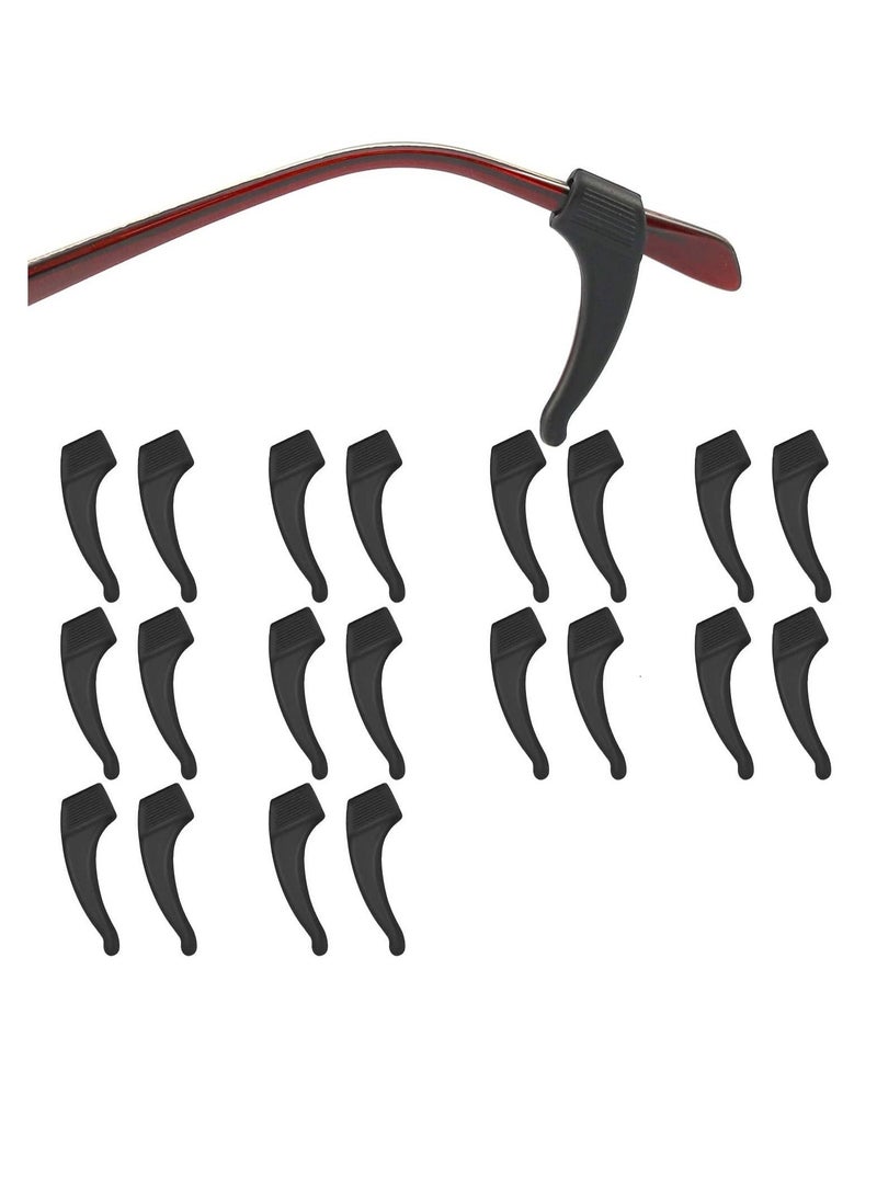 Anti-Slip Eyeglass Ear Grips Hook Comfortable,Eyeglasses Retainers,Silicone Elastic Eyeglasses Temple,For Eyewear Sunglasses Spectacles Glasses,Sports Eyeglasses 10 Pairs (Black)