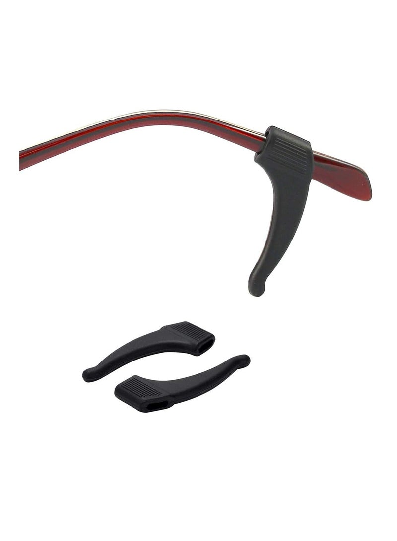 Anti-Slip Eyeglass Ear Grips Hook Comfortable,Eyeglasses Retainers,Silicone Elastic Eyeglasses Temple,For Eyewear Sunglasses Spectacles Glasses,Sports Eyeglasses 10 Pairs (Black)