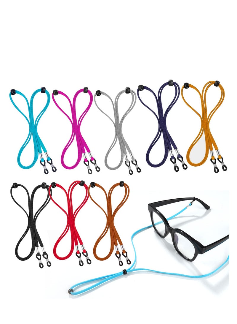 Leather Eyeglass Straps Adjustable Eyewear Retainers Non-slip Eyeglass Chains Lanyard Sport Sunglass Retainer Holder Strap for Men Women Kids