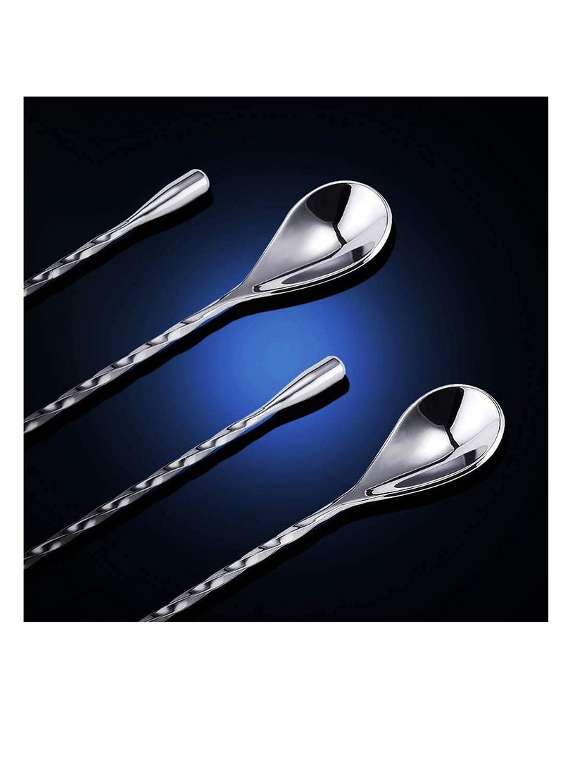 12 Inch (About 30.5 Cm) Bar Spoon, Stainless Steel Mixing Spoon, Spiral Pattern Bar Spoon (2 PCS)
