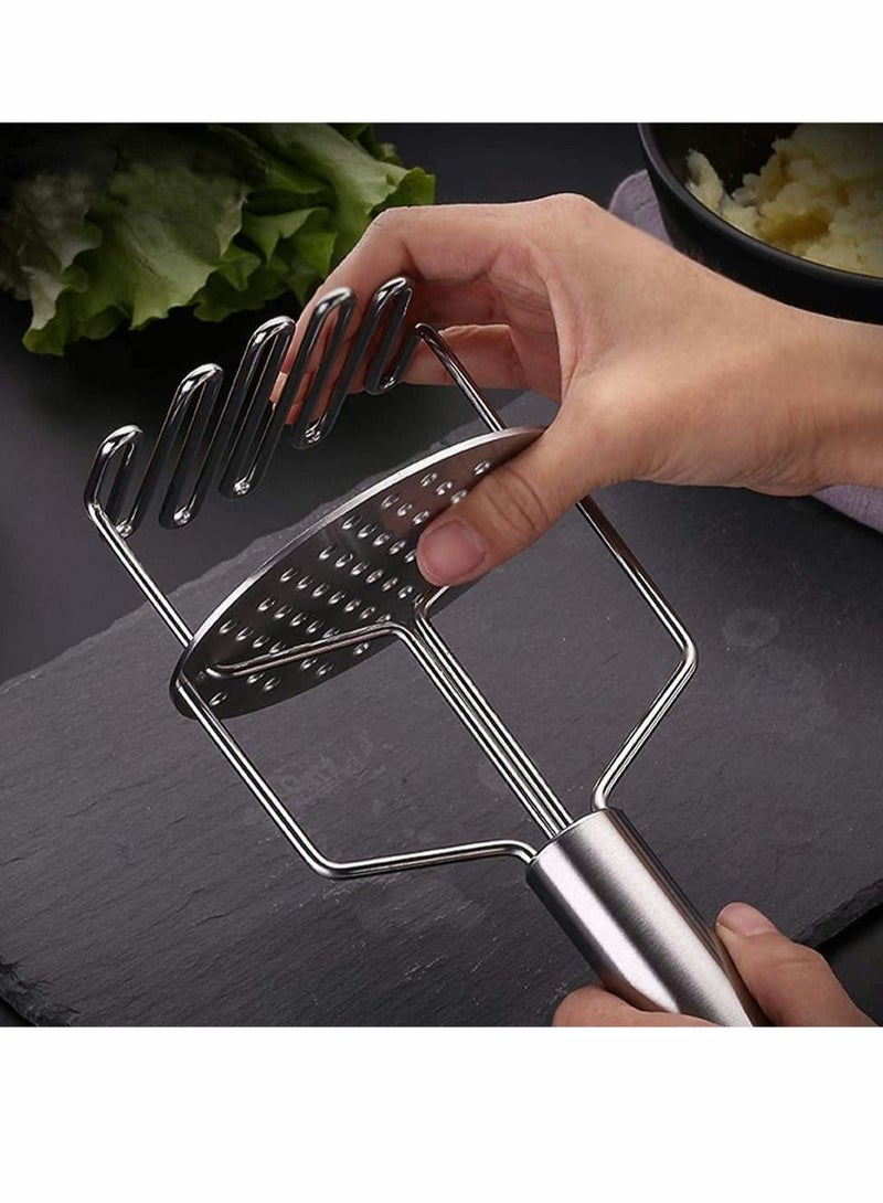 Potato Masher Stainless Steel, Potato Ricer for Banana Bread, Pumpkin Puree and Vegetables, Mashed Potatoes Masher, Baby Food, Fruits, Vegetables, Baking, Easy to Clean