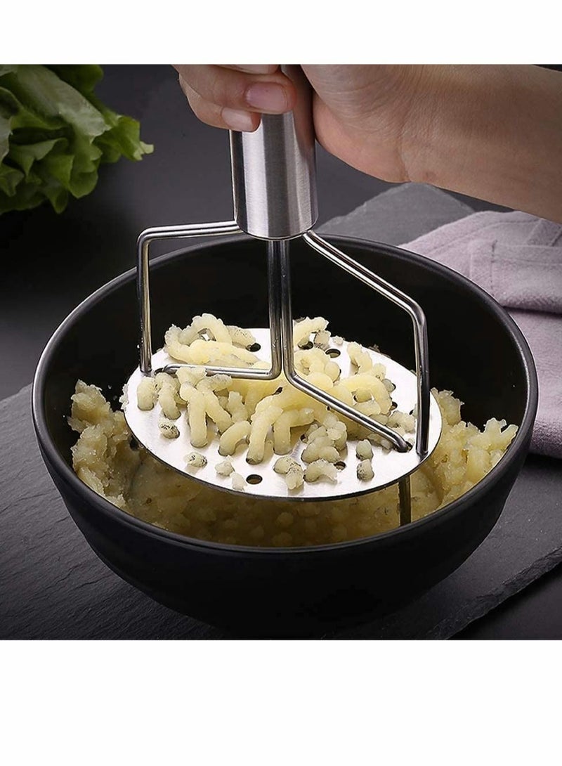 Potato Masher Stainless Steel, Potato Ricer for Banana Bread, Pumpkin Puree and Vegetables, Mashed Potatoes Masher, Baby Food, Fruits, Vegetables, Baking, Easy to Clean