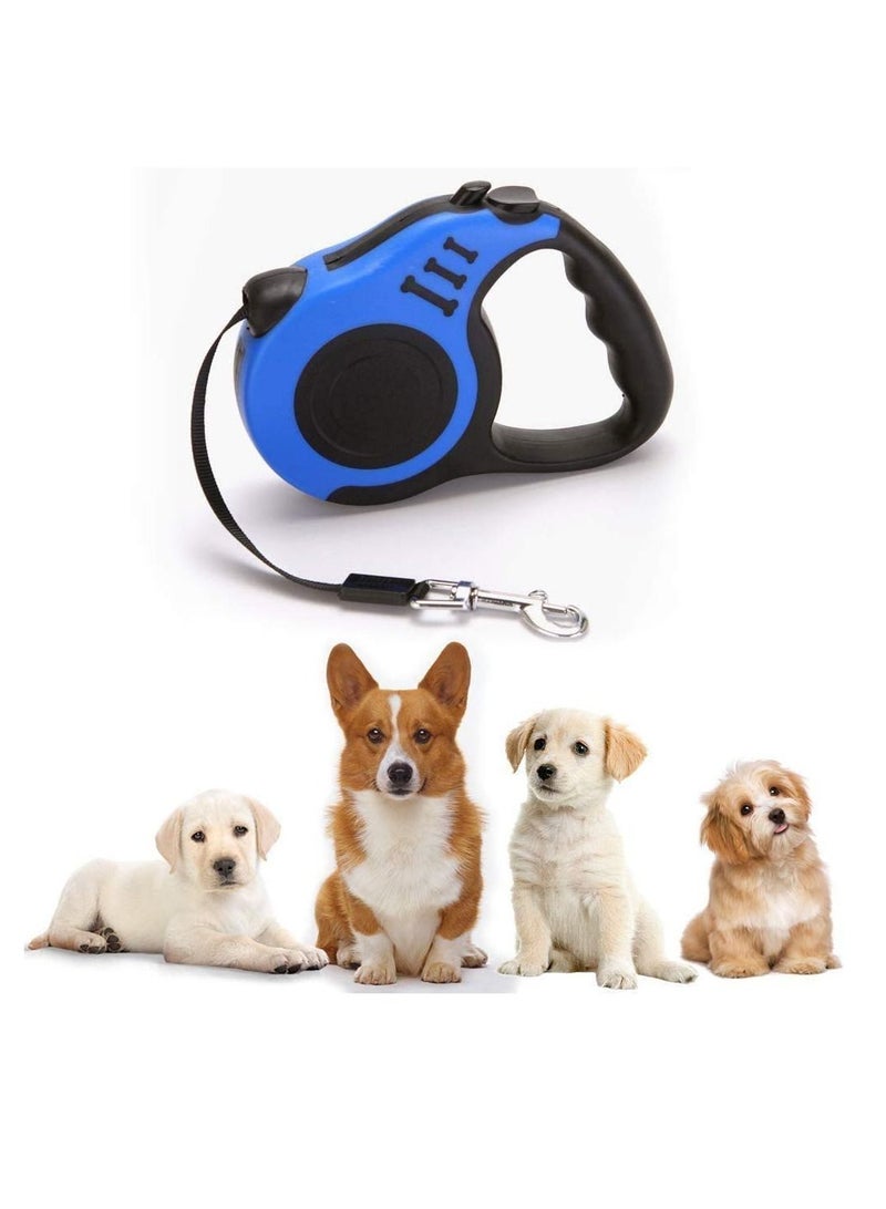 ELECDON Retractable Dog Leash, Pet Walking Leash With Anti-slip Handle, Strong Nylon Tape, Tangle-free,One-handed One Button Lock & Release, Suitable For Small/Medium Dog Or Cat (10 ft)