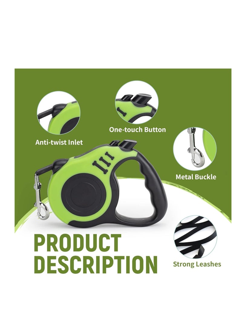 Retractable Dog Leash Automatic Telescopic Tractor Dog Tape, Pet Tape 16 FT Durable and Convenient, with Non-Slip Handle, Tangle Free, Pause and Lock, Suitable for Small and Medium-Sized Dogs