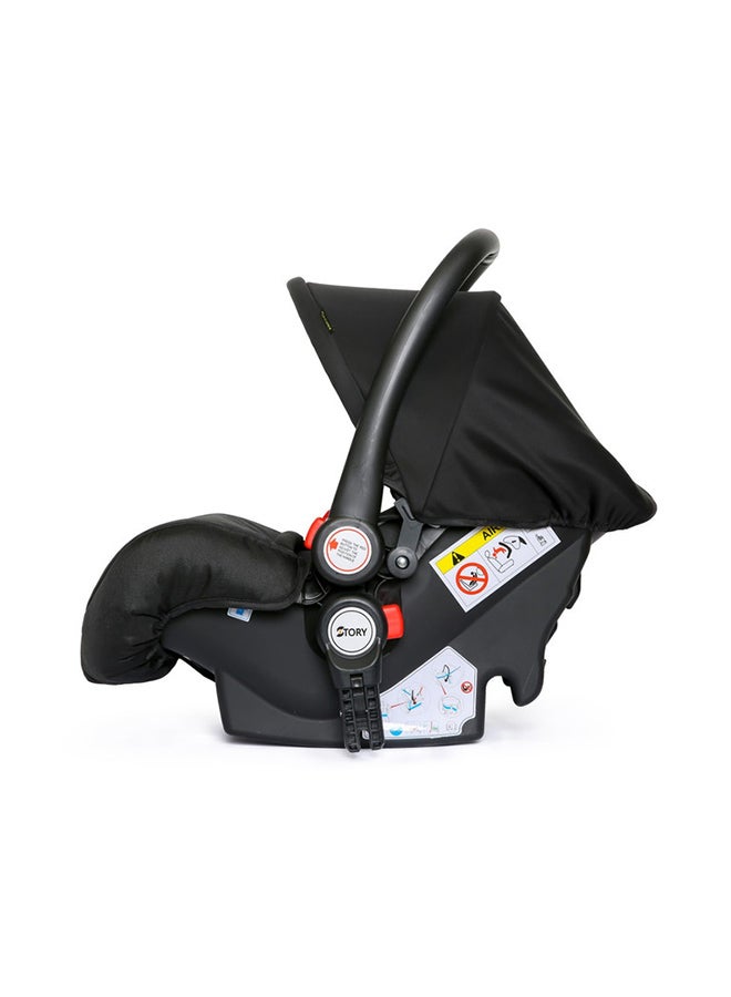 3 In1 Pram Stroller, Sleeping Bassinet And Extra Wide Seat With Wide Canopy For Baby Black