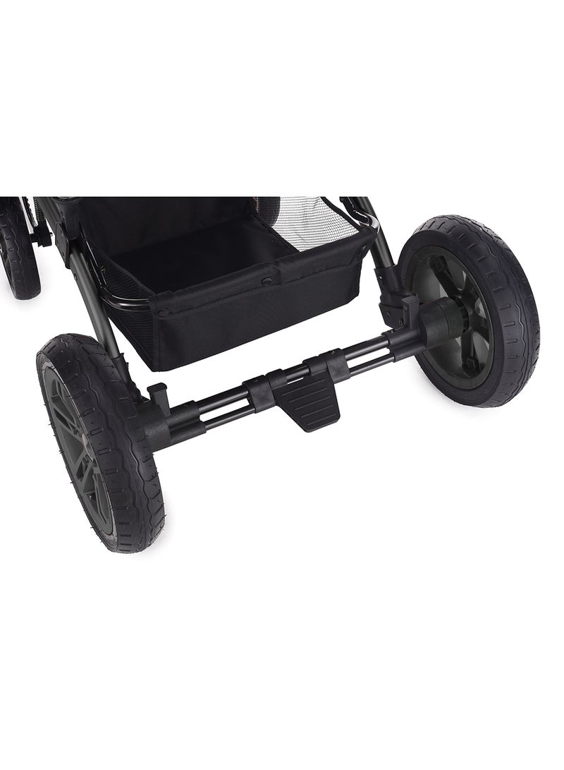3 In1 Pram Stroller Sleeping Bassinet And Spill Proof Mat For 0 - 3 Years Grey