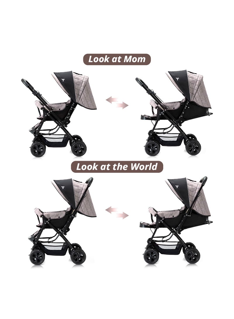 Reversible Travel System With Ergonomically Designed Baby Car Seat - Khaki