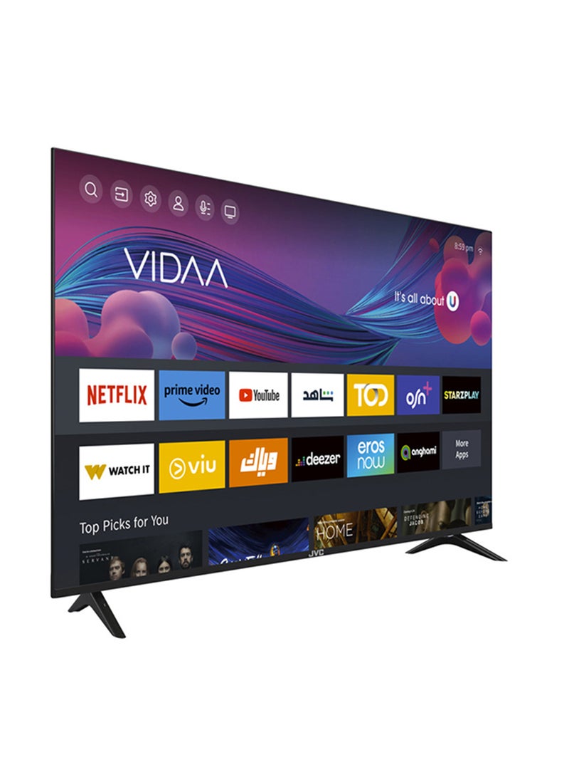 58 Inch 4K UHD Edgeless Smart TV Powerd By Vidaa With JVC Soundbar LT-58N786+TH-N322B Black