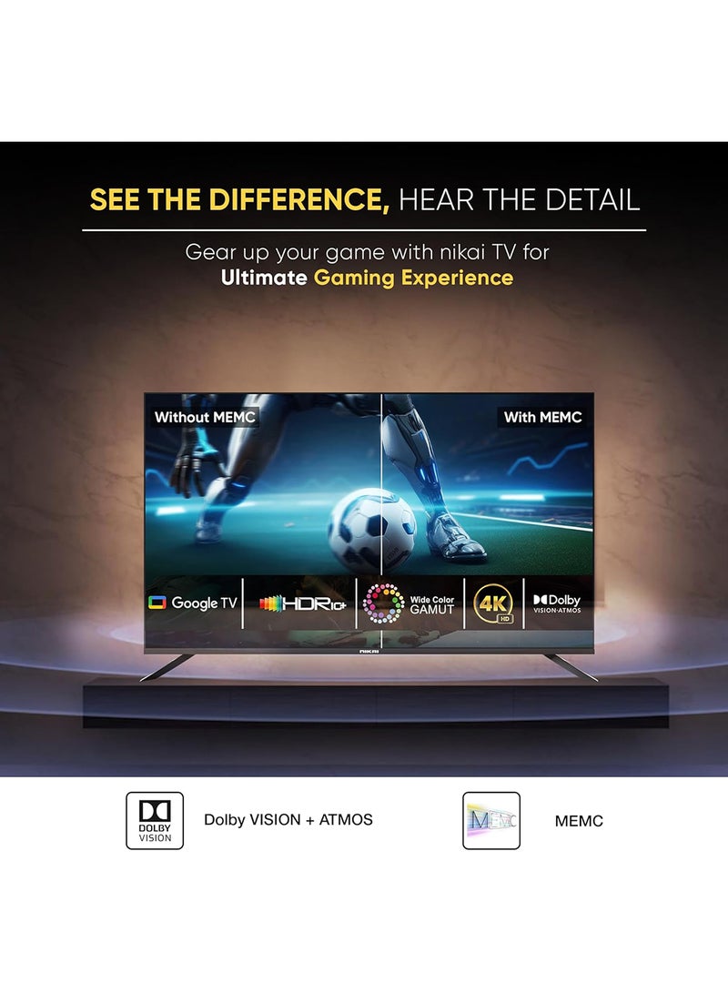 50 Inch 4K QLED Ultra HD Smart Google TV, Hands Free Voice Control, Game Master, Dolby Vision + Atmos, 4K HDR10+, Effortless Connectivity With Android & Apple Devices NPROG50QLED Black