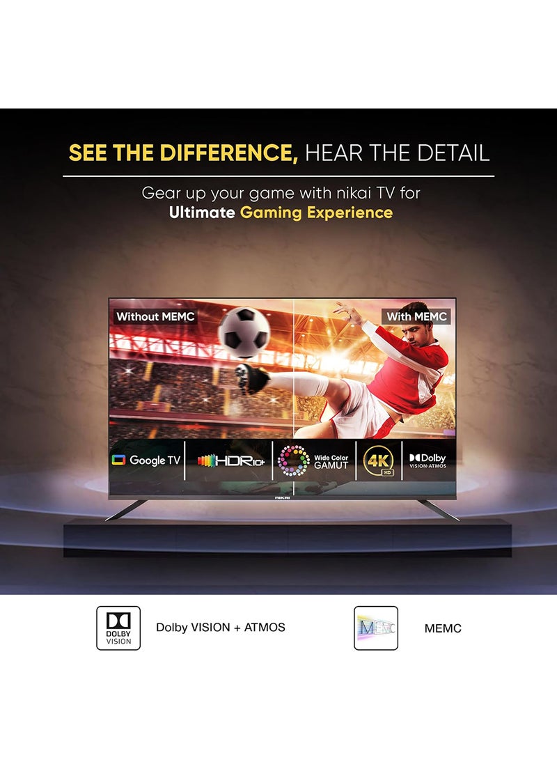 55 Inch 4K QLED Ultra HD Smart Google TV, Hands-Free Voice Control, Game Master, Dolby Vision + Atmos, 4K HDR10+, Effortless Connectivity With Android & Apple Devices NPROG55QLED Black