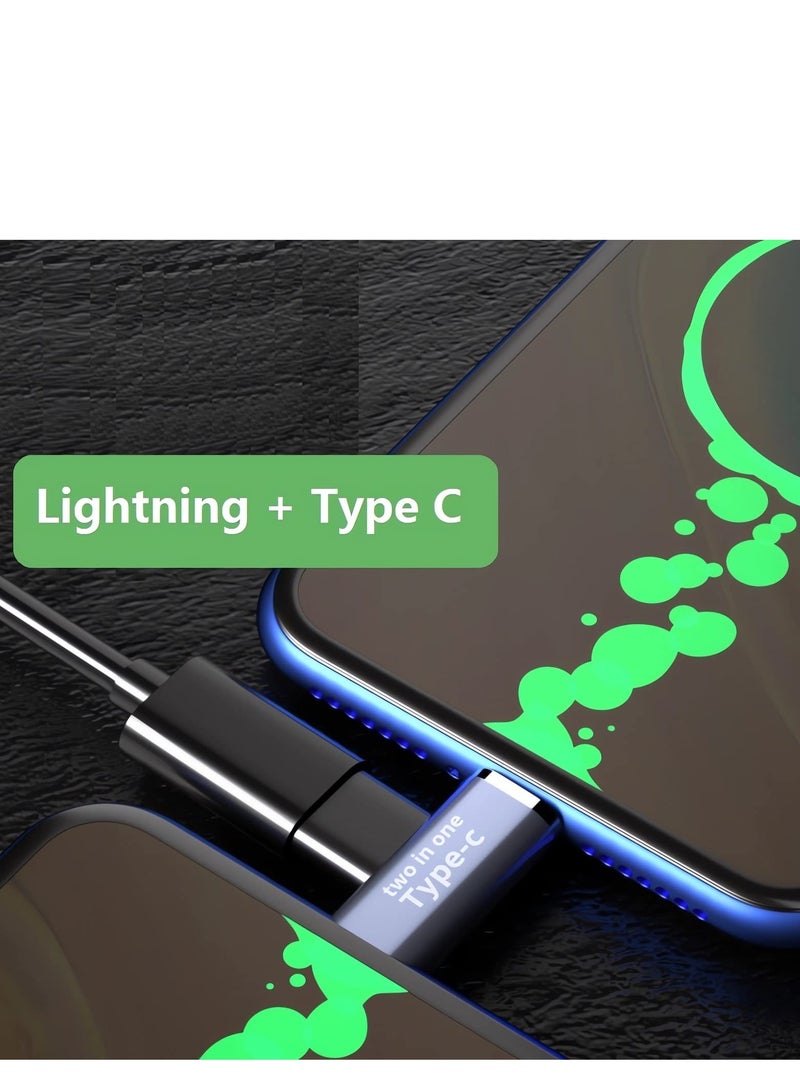 USB C to Lightning Adapter, 3 in 1 Lightning to Type C Adapter Support Car Fast Charger Adapter Compatible with iPhone 14 Pro Max/13/12/11/X/XR/XS/8/7/6 iPad
