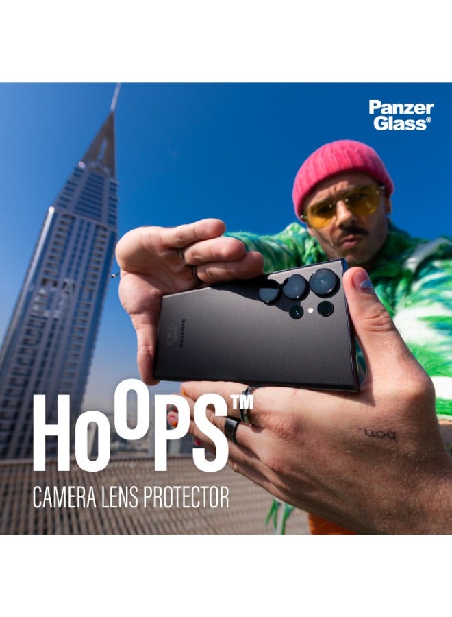 Hoops Samsung Galaxy S24 Ultra | Camera Lens Protector - 4 Layers of Protection w/ Anti-Shatter Layer, Anti-FingerPrint, Smudge-Free, Drop Proof, No Image Distortion - Black