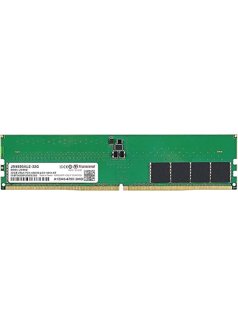 DDR5 JetRam 32GB 4800MHz Unbuffered Long-DIMM, CL40 CAS Latency, 288 pin, JM4800ALE-32G Multicolour