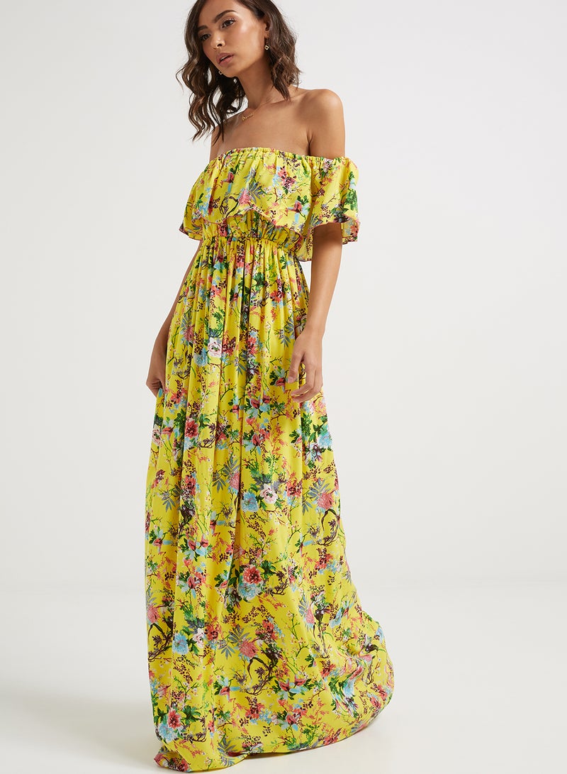 Frill Maxi Dress Yellow