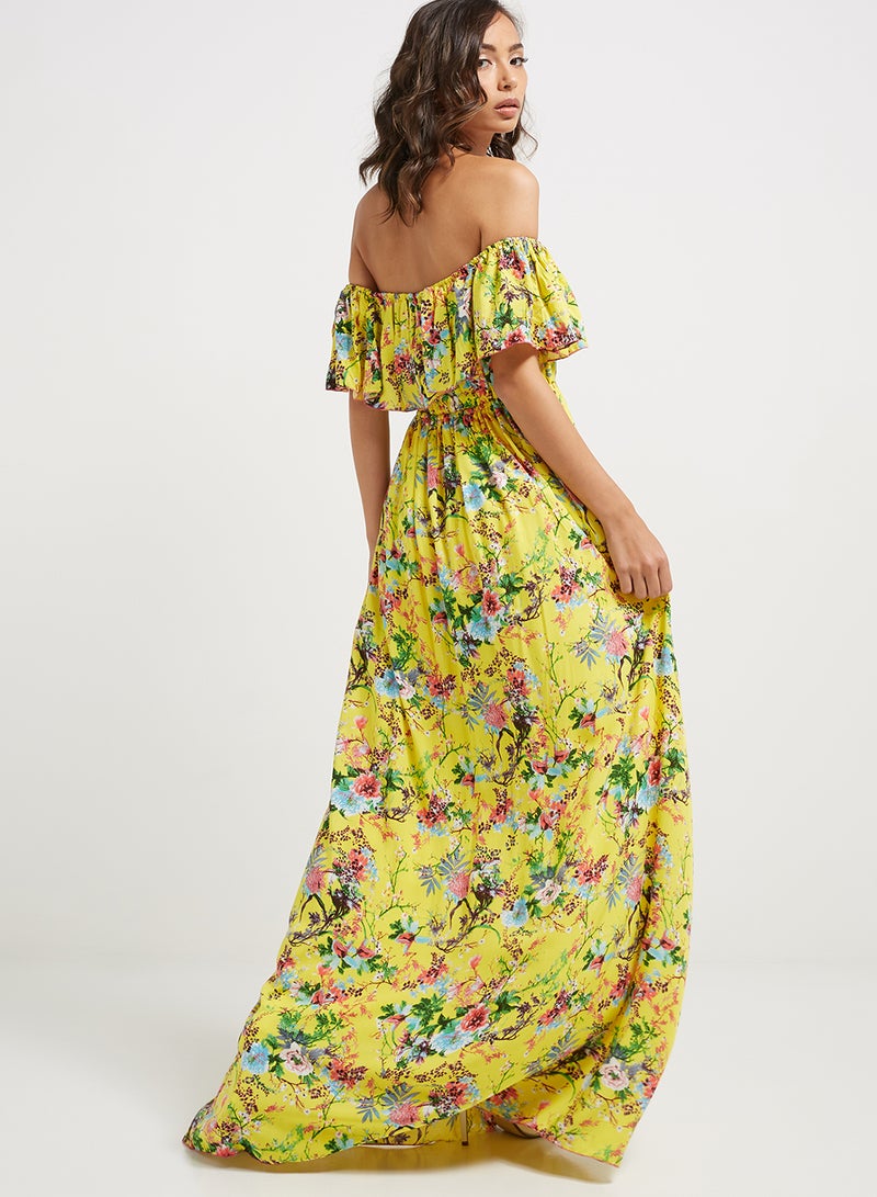 Frill Maxi Dress Yellow