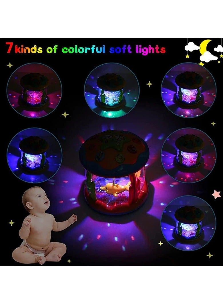 Rotating Ocean Light Projector for 1-3 Years Old Baby Musical Toys Montessori Early Educational Sensory Toys for Toddlers Gifts