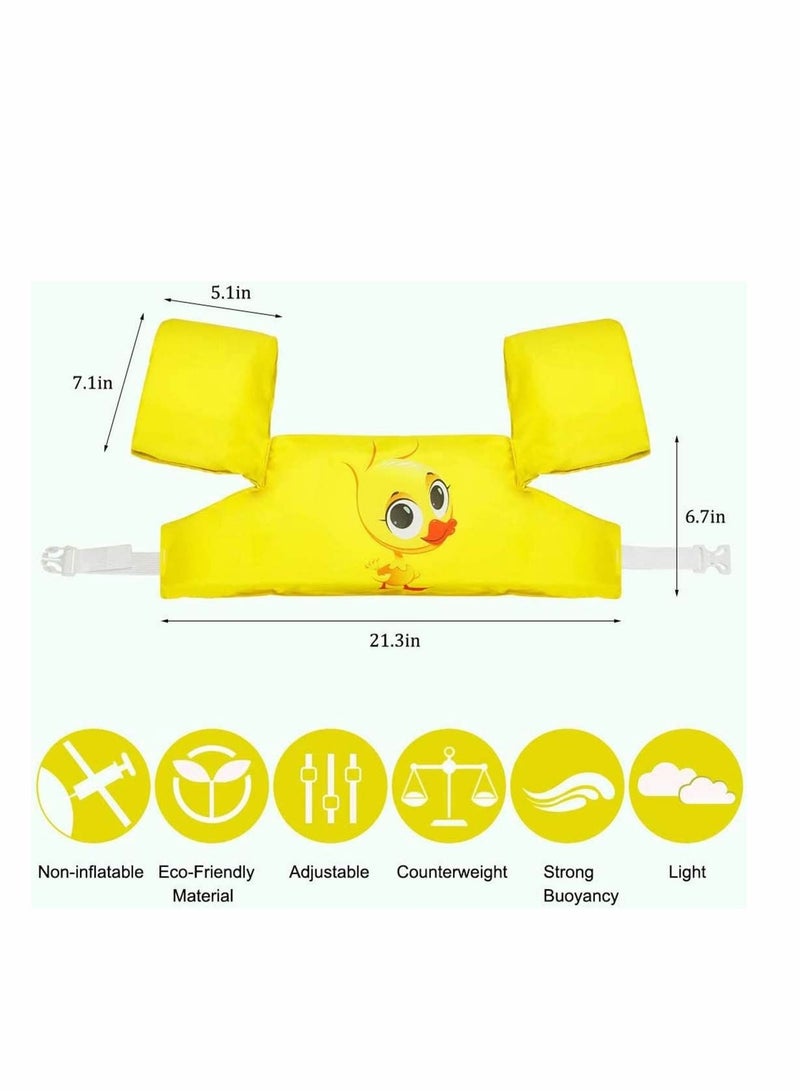 Swimming Arm Bands Float Vest, Swimming Float Vest, Swim Training Jacket, Arm Bands Kids For Girls and Boys 2-6 Year 0ld to Swim-Yellow