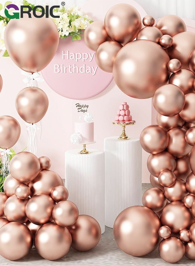 129pcs Rose Gold Balloons Latex Balloons 18 12 10 5 Inch Party Balloon Kit for Birthday Party Graduation Baby Shower Wedding Holiday Balloon Decoration,Party Balloon Set, Party Supplies