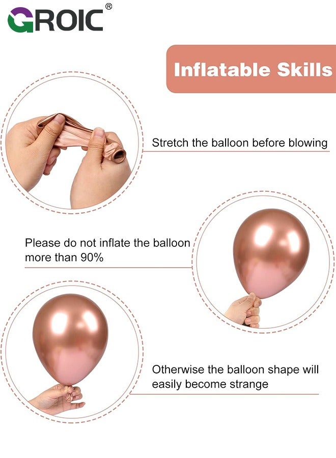 129pcs Rose Gold Balloons Latex Balloons 18 12 10 5 Inch Party Balloon Kit for Birthday Party Graduation Baby Shower Wedding Holiday Balloon Decoration,Party Balloon Set, Party Supplies