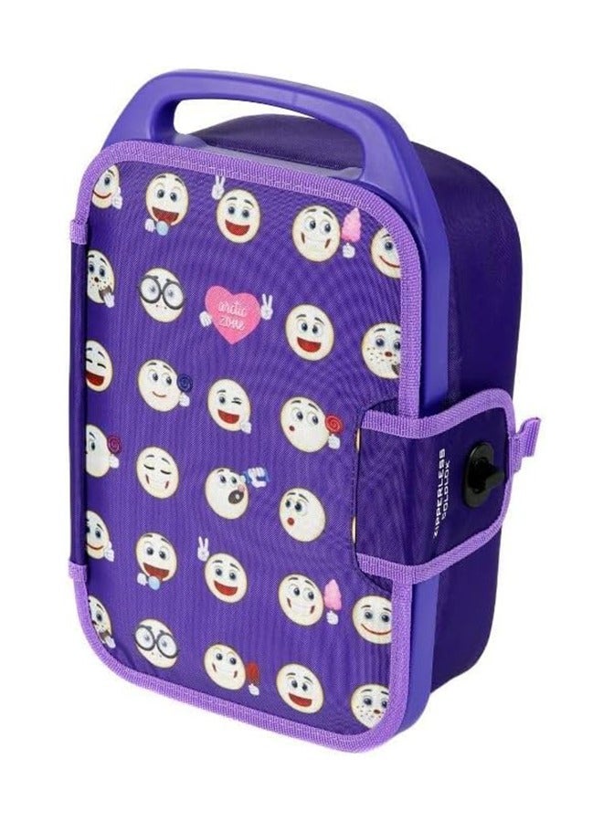 California Innovations - Deluxe Zipperless Lunch Pack, Purple Emoji