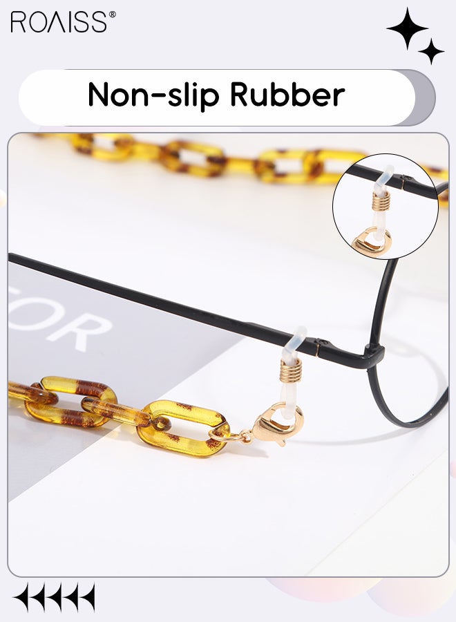 3Pcs Acrylic Glasses Chains for Women, Eyewear Strap Holders Hanging Neck Rope Windproof Mask Lanyard Eyeglasses Accessory, 75cm