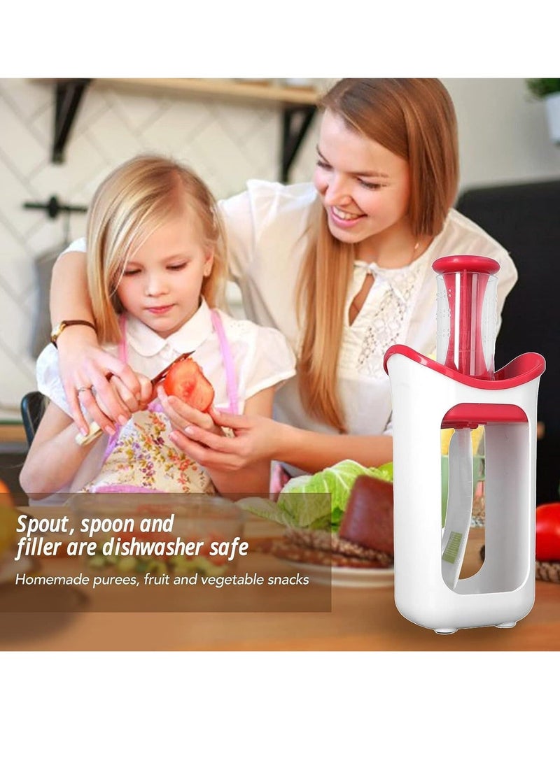 Baby Squeeze Station Pouch Filling Station for Babies and Toddlers Durable Manual Safe Baby Food Maker Squeeze Purees Maker Kitchen Tools for Homemade Organic Semi Solid Food Fresh Fruit Juice