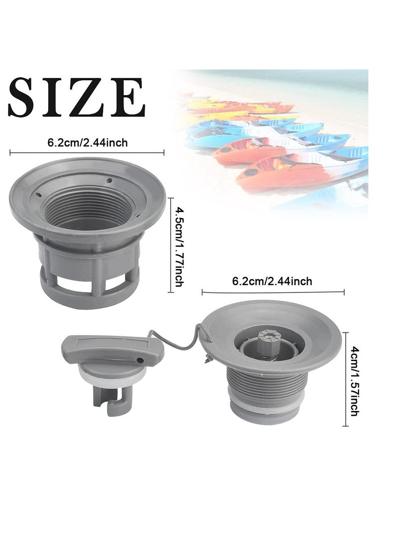 Inflatable Boat Air Valve, Kayak 8 Teeth Air  Valve PVC Boat Valve Air Gas Valve Cap Replacement Inflatable Valve Replacement , Kayak Air Valve Adapter, Suitable  for Inflatable Boat Dinghy Kayak Cano