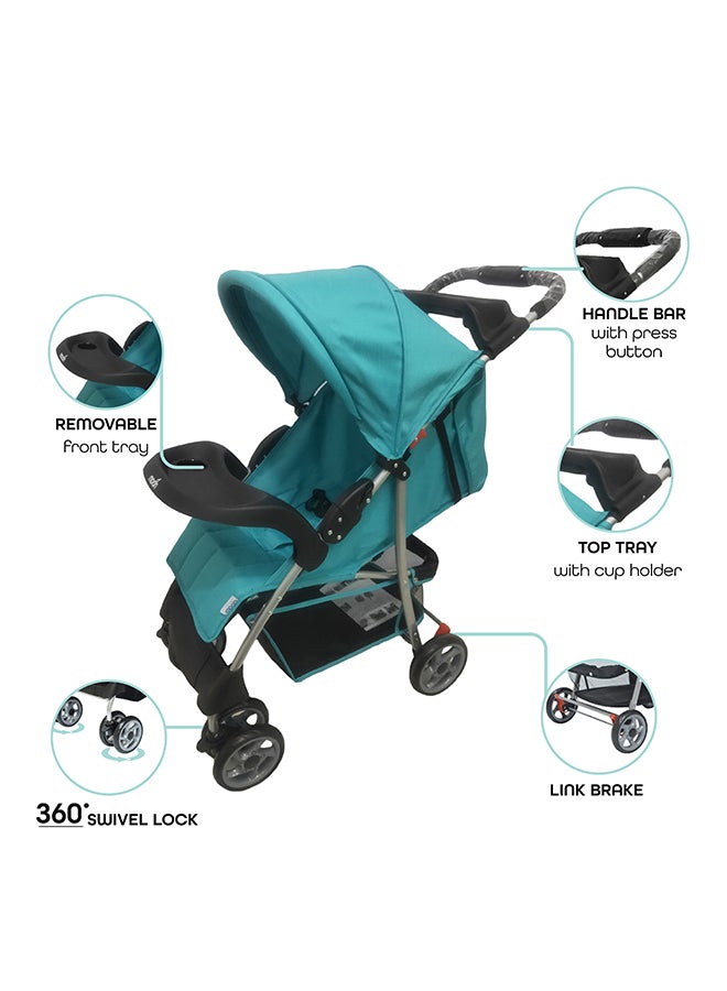 Trek - One Fold Stroller - Blue Melange