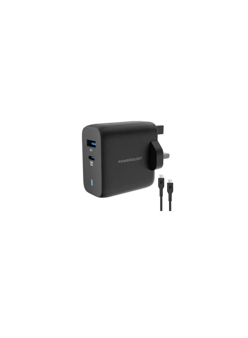 iPhone Charger Dual Port Ultra-Compact Quick GaN Charger 35W With USB-C to Lightning Cable 1.2M Compatible with iPhone 14 Pro Max/14 Pro/14/13Pro Max/13 Pro/12 Mini/11/XS / iPad Pro /mini etc, Black