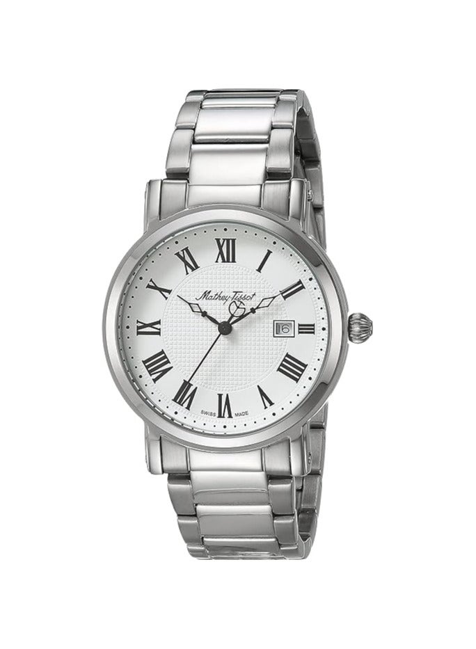 City Metal 38mm Men's Quartz Stainless Steel Strap, Silver, Casual Watch H611251MABR
