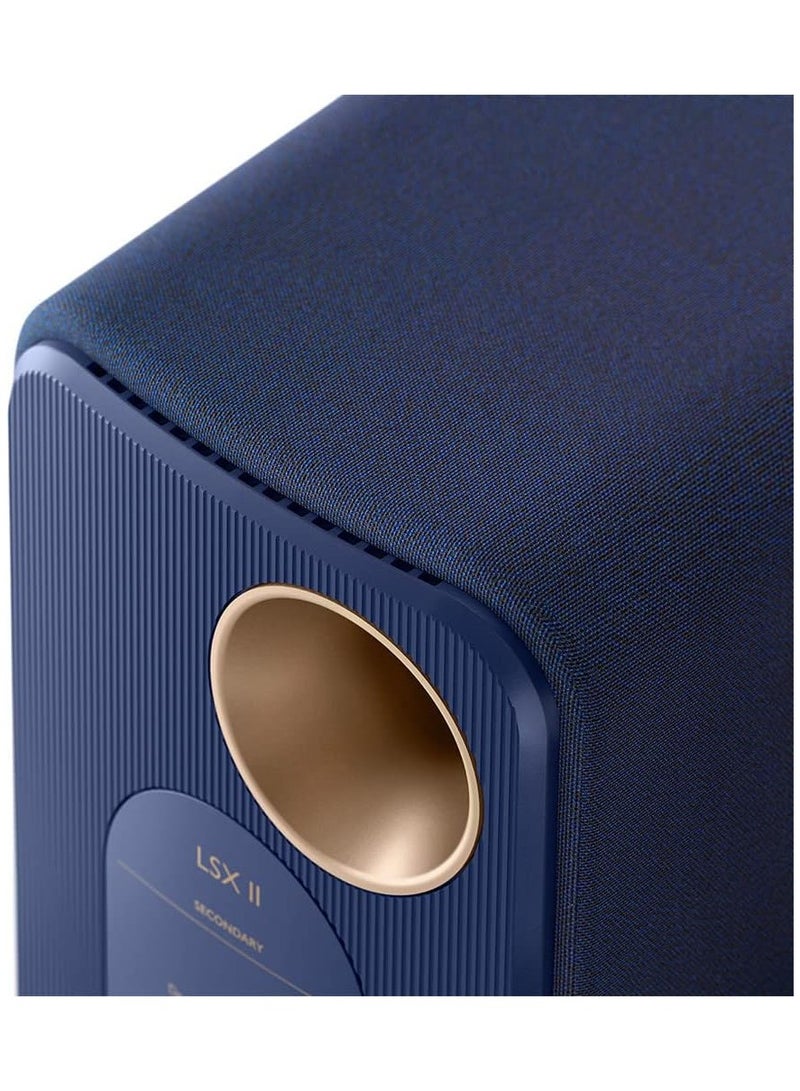 KEF LSX II Wireless HiFi Speakers (Pair) - Cobalt Blue, USB