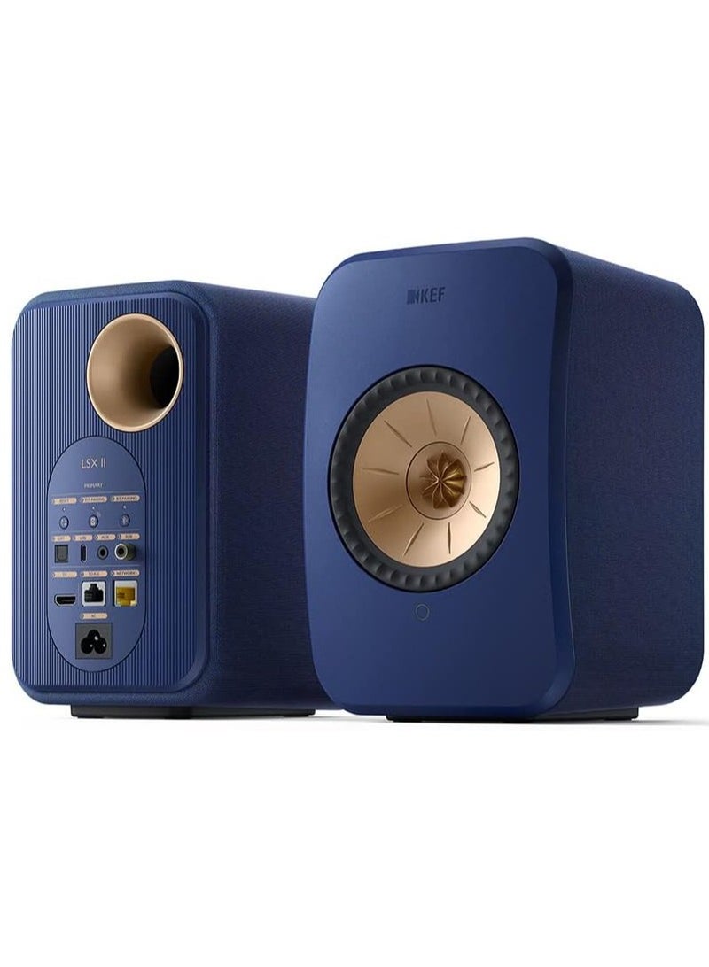 KEF LSX II Wireless HiFi Speakers (Pair) - Cobalt Blue, USB