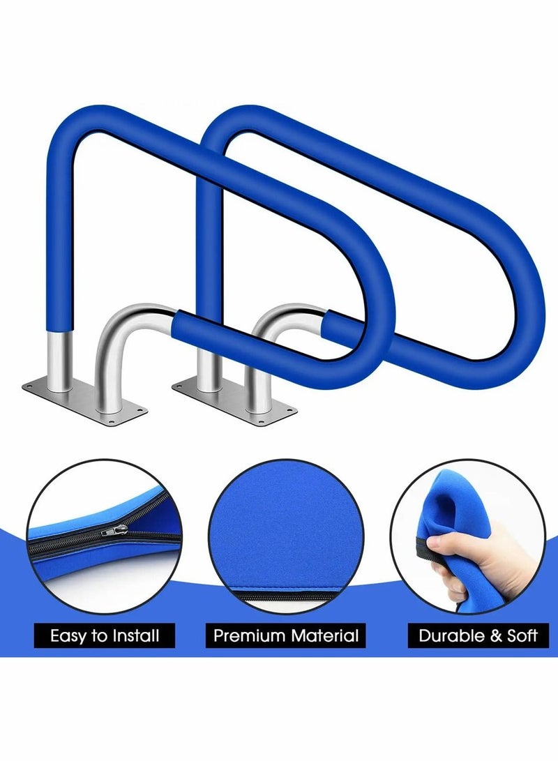 Pool Handrail Cover, Pool Rail Grip Hand Rail Covers, Safety Grip Sleeve with Zipper, Neoprene Hand Grip Rail Slip Cover for Swimming Pool Inground Ladder Handles Hand Railing Covers Grips (4 Feet)