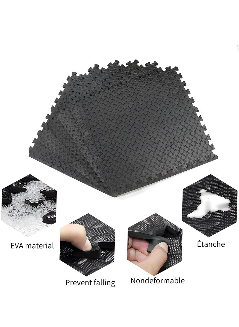 12 Pack Puzzle Exercise Floor Mat, EVA Foam Mats with Interlocking Floor Tiles, 12'' x 12'' Foam Gym Mat, Protective Flooring Mats Interlocking for Home and Gym Equipment