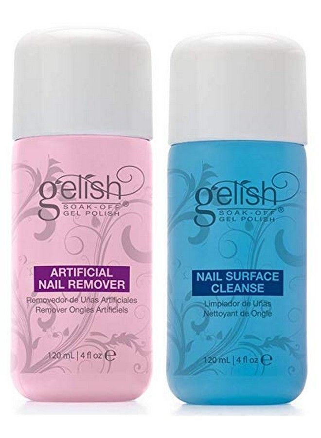 Lish Soak Off Gel Nail Polish Remover & Cleanser Bottles 120Ml (4 Fl Oz)