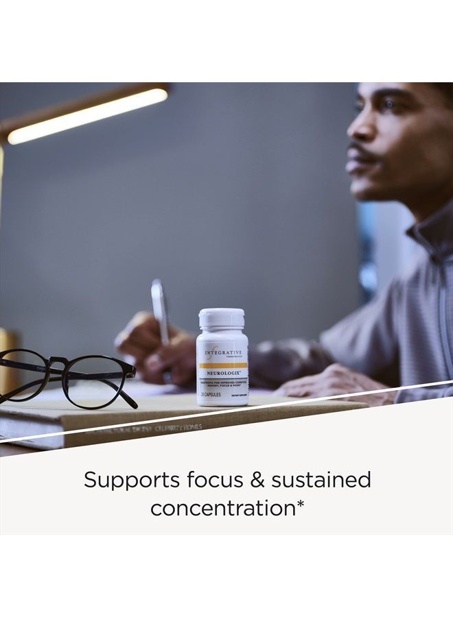 – Neurologix – Nootropic* – Supports Concentration, Focus, Cognitive Function* - Non-Stimulant with Neumentix Spearmint Extract, Citicoline, Saffron, B6-28 Capsules