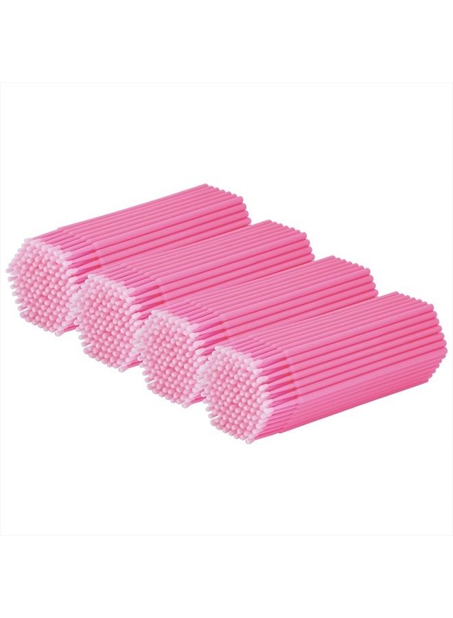 400PCS Micro Brush, Micro Swabs for Eyelash Extension, Disposable Micro Applicator Brush Micro Eyelash Swabs Pink(Head Diameter: 2.0mm)