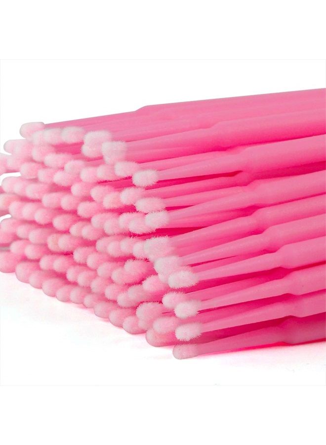 400PCS Micro Brush, Micro Swabs for Eyelash Extension, Disposable Micro Applicator Brush Micro Eyelash Swabs Pink(Head Diameter: 2.0mm)