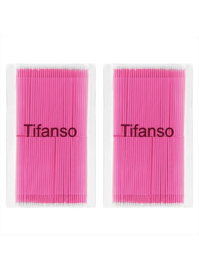 400PCS Micro Brush, Micro Swabs for Eyelash Extension, Disposable Micro Applicator Brush Micro Eyelash Swabs Pink(Head Diameter: 2.0mm)