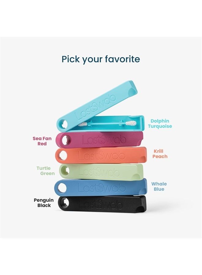 ® Reusable Cotton Swabs for Ear Cleaning - The Sustainable and Sanitary Alternative to Single-Use Q Tips - Zero Waste and Easy to Clean - Comes with a Convenient Travel Case Holder - Turquoise