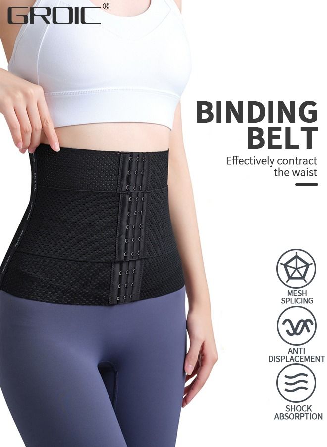 Waist Trainer for Women Triple Belt Body Shaper Waist Trainer Corset with 3 Hooks and 3 steel Bones, Sauna Workout Trimmer Belts Underbust Corset Tummy Control Hourglass Tummy Slimming Belly Body Shap