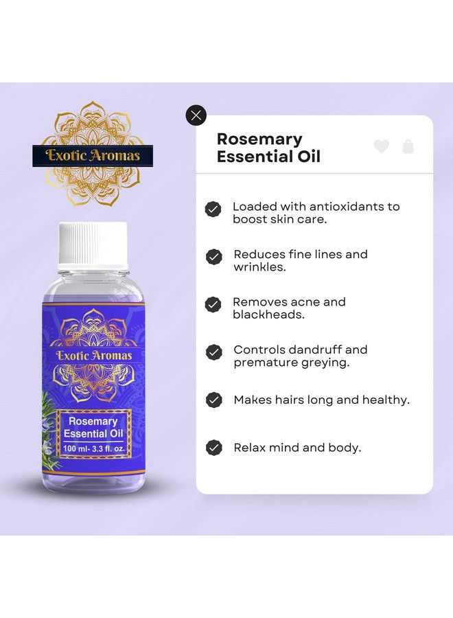 Rosemary Oil For Hair Growth 100 Ml Skin Aromatherapy 100% Pure & Natural