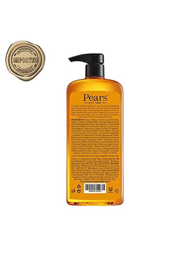 Pure & Gentle Original Body Wash With Glycerin ,Dermatogically Tested, 100% Soap Free Shower Gel,Imported,750 Ml (Free Loofah)
