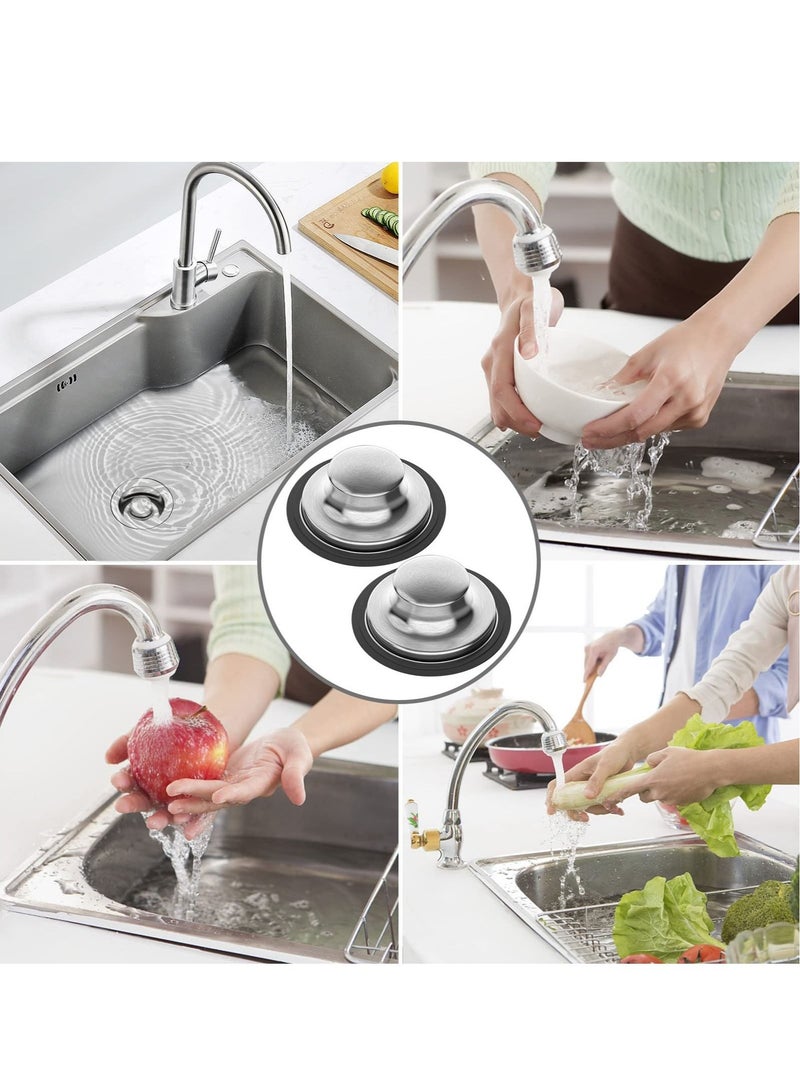 2 Pcs Brushed Stainless Steel Kitchen Sink Stopper, Universal 1/2 inch Kitchen Sink Stopper, Garbage Disposal Plug for Standard Kitchen Sink Drain