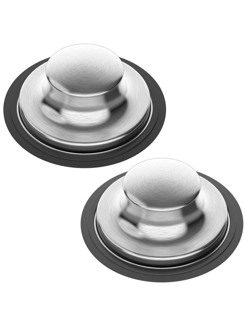 2 Pcs Brushed Stainless Steel Kitchen Sink Stopper, Universal 1/2 inch Kitchen Sink Stopper, Garbage Disposal Plug for Standard Kitchen Sink Drain