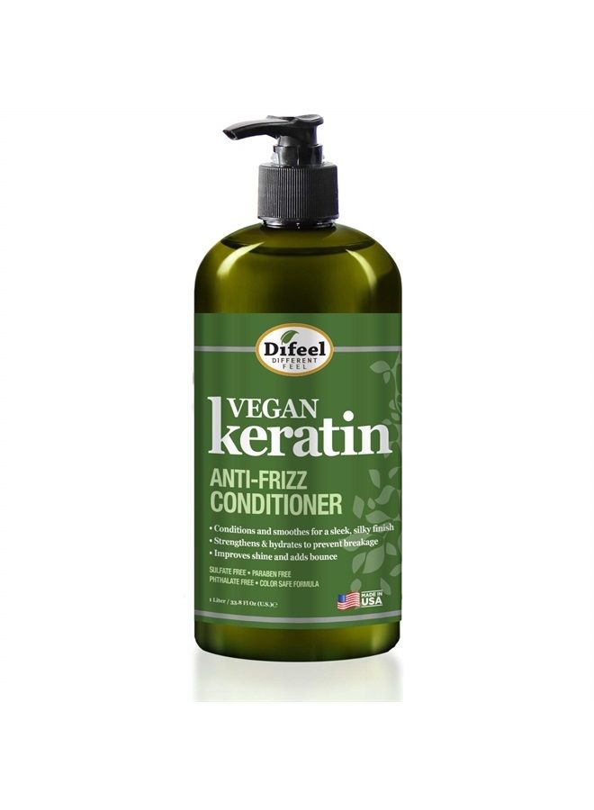 Vegan Keratin Anti Frizz Conditioner 33.8 oz - Cruelty Free Vegan Conditioner