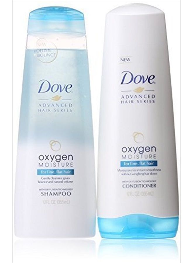 Advanced Hair Series Oxygen Moisture 12 OZ Shampoo & 12 OZ Conditioner for Fine, Flat Hair.