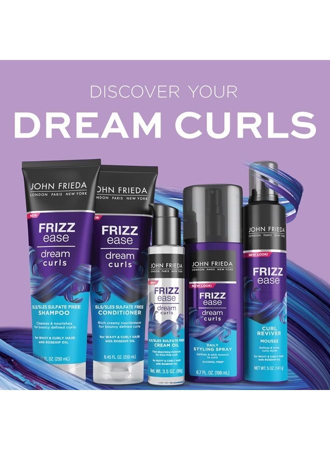 Frizz Ease Curl Reviver Mousse, Enhances Curls, Soft Flexible Hold, Mousse for Curly or Frizzy Hair, 7.2 Ounces, Alcohol-Free